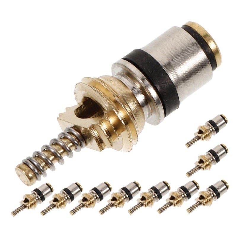 مجموعة صمامات النحاس AC 10 قطع صمام الجذع عالي/منخفض الضغط لأنظمة السيارات R134a - Image 2
