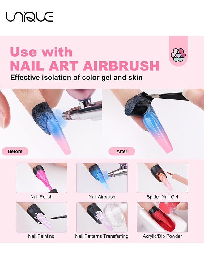 Unique 10 Sheets - (100Pcs）Nail Polish Protector - Gel Nail Sticker - Peel Off Barrier - UV Finger Protection - Skin Cuticle Protector Tape - U-Shaped French Tip Nail Art Accessories DIY - Black/Blue/Red/Green/Purple - Image 5