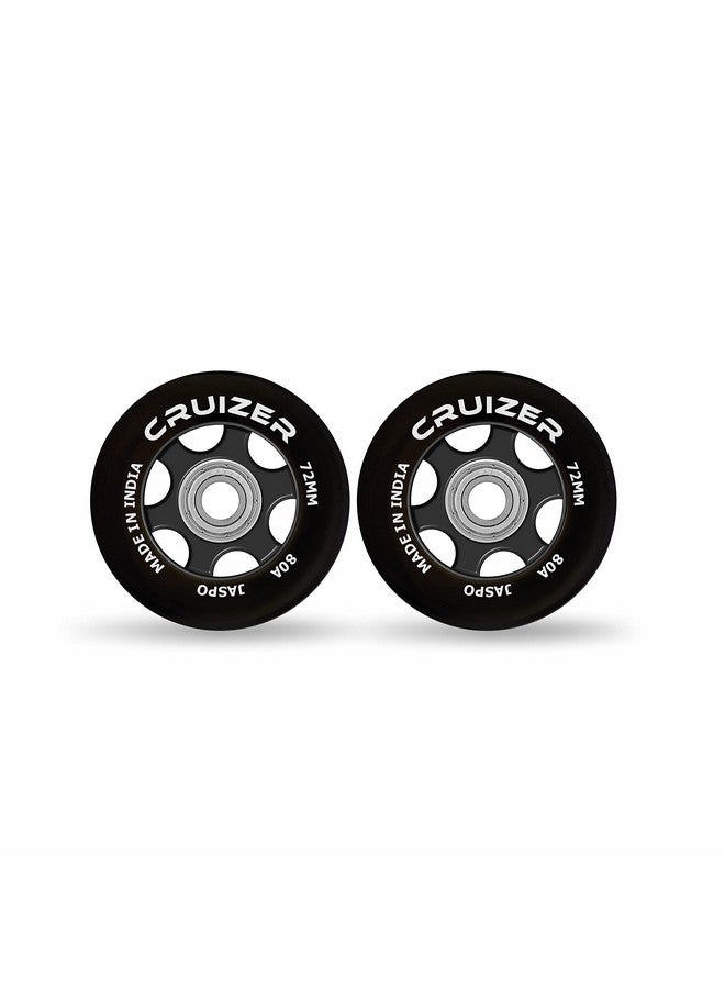 Jaspo Inline Pu Wheels 72Mm Inline Spare Skate Wheels, Roller Blade Skating/Waveboard/Luggage Wheels, Training/Replacement Wheels (Cruizer 72 Mm (Pack Of 2)) - Image 1