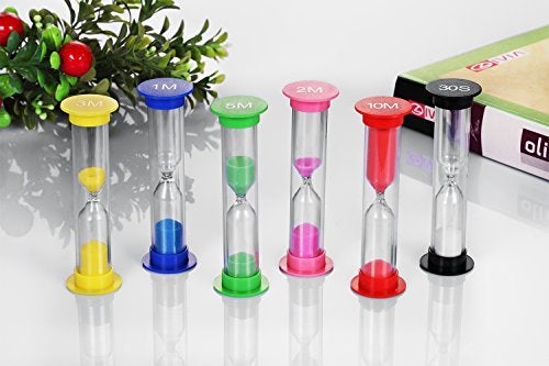 Dsmile Sand Timer,Plastic Hourglass Timer,Colorful Sandglass Hourglass Sand Clock Timer 30sec / 1min / 2mins / 3mins / 5mins / 10mins (12pcs) - Image 4