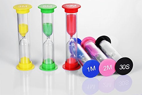 Dsmile Sand Timer,Plastic Hourglass Timer,Colorful Sandglass Hourglass Sand Clock Timer 30sec / 1min / 2mins / 3mins / 5mins / 10mins (12pcs) - Image 3
