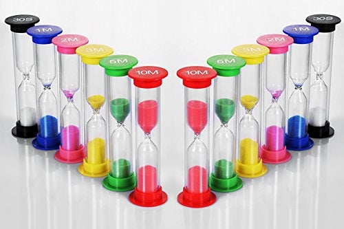 Dsmile Sand Timer,Plastic Hourglass Timer,Colorful Sandglass Hourglass Sand Clock Timer 30sec / 1min / 2mins / 3mins / 5mins / 10mins (12pcs) - Image 2