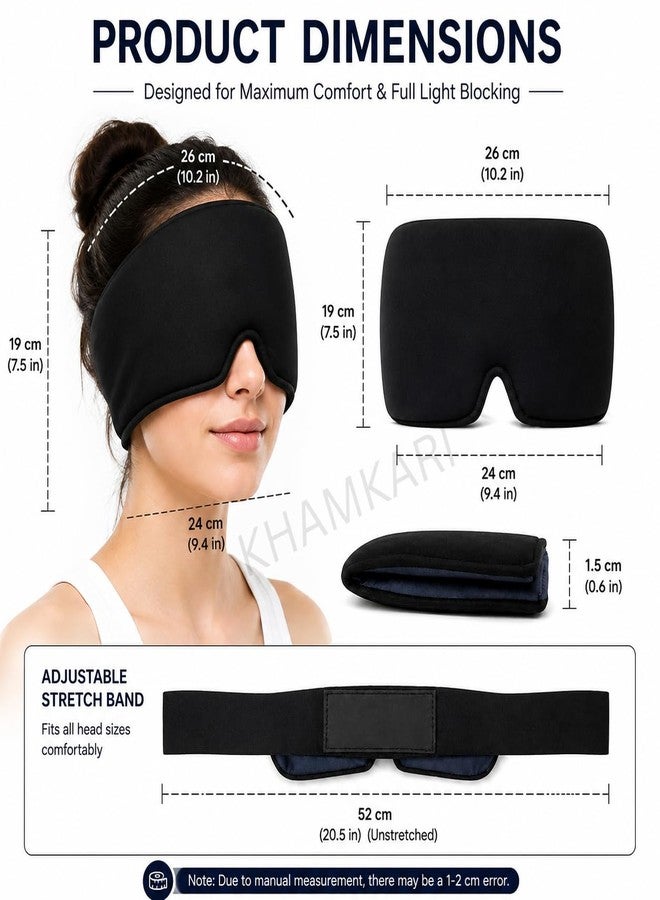 KHAMKARI Migraine Relief Cooling Gel Cap for Headache, Sinus & Stress Relief | 360° Cold Therapy Ice Head Wrap | Reusable, Stretchable & Light Blocking Design For Men & Women -Black - Image 2