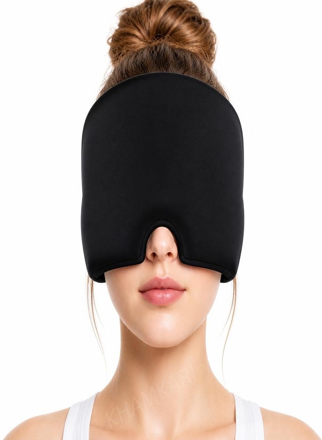 KHAMKARI Migraine Relief Cooling Gel Cap for Headache, Sinus & Stress Relief | 360° Cold Therapy Ice Head Wrap | Reusable, Stretchable & Light Blocking Design For Men & Women -Black - Image 1