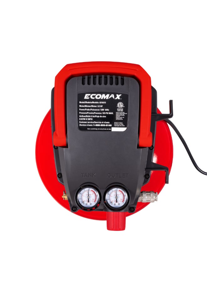 ecomax Oil Free Portable Air Compressor Red and Black 11 L 211181  - Image 4