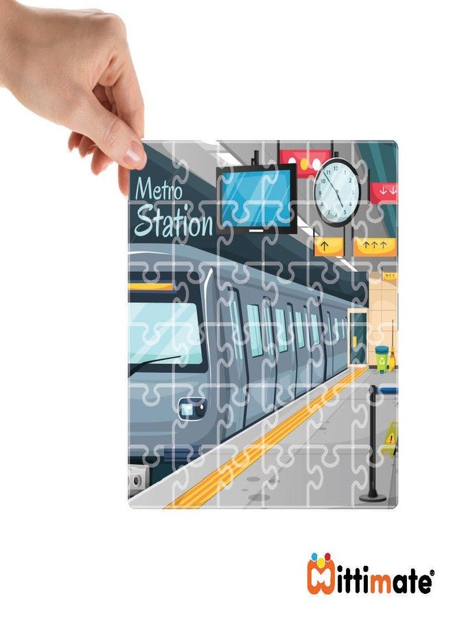 Mittimate Jigsaw Puzzle Combo Set of 2 - Airport & Metro Station I 36 Pieces Cardboard Puzzle Game for Kids Age 4 to 6 Year I Birthday Gift for Children - Image 4