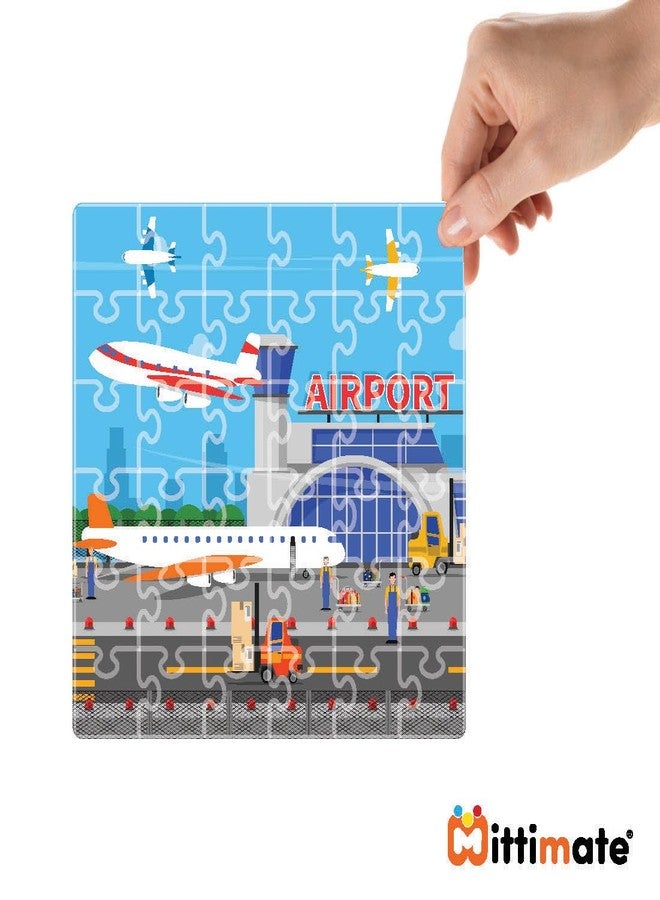Mittimate Jigsaw Puzzle Combo Set of 2 - Airport & Metro Station I 36 Pieces Cardboard Puzzle Game for Kids Age 4 to 6 Year I Birthday Gift for Children - Image 3