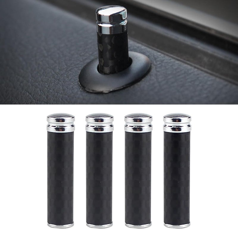 Sodcay Pack of 4 Carbon Fiber Car Door Lock Knobs - Image 1