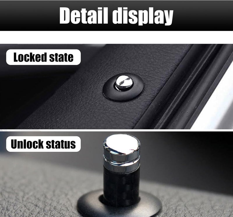 Sodcay Pack of 4 Carbon Fiber Car Door Lock Knobs - Image 4