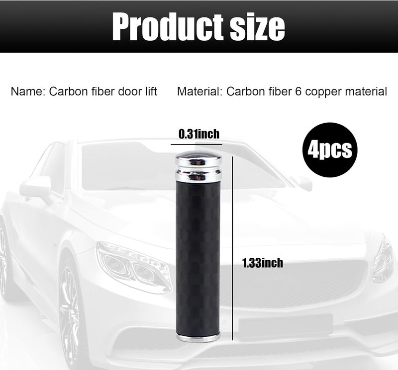 Sodcay Pack of 4 Carbon Fiber Car Door Lock Knobs - Image 2