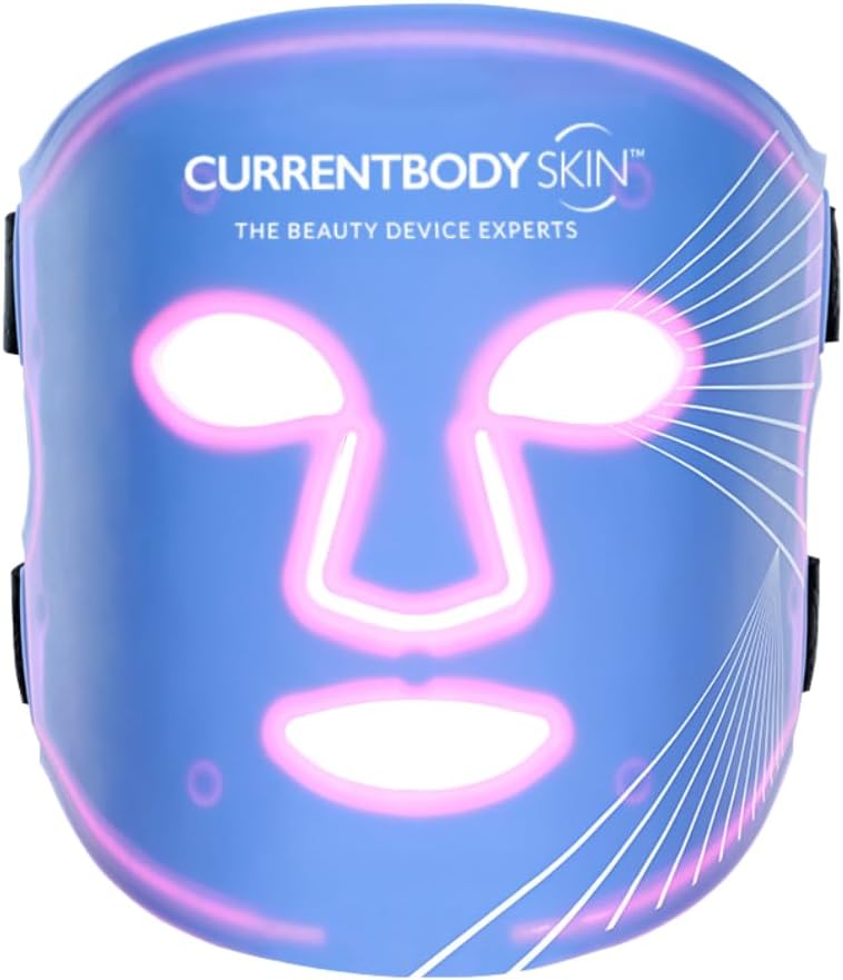 CurrentBody Skin AntiBlemish Mask Blue and Red LED Light Therapy Face Mask Acne Treatment Device for Clearer Blemish Free Skin