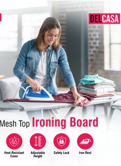 DELCASA Delcasa Mesh Top ironing Board 122X38cm Iron Board Iron table  - Image 2