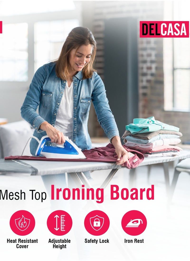 DELCASA Delcasa Mesh Top ironing Board 122X38cm Iron Board Iron table  - Image 2