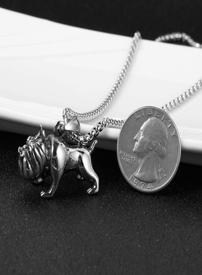 HZMAN Pet Jewelry 3D Bulldog Stainless Steel Pendant Dog Necklace - Image 5
