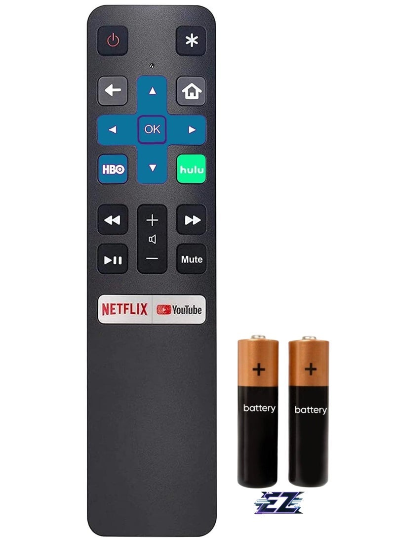 PopZa Replacement Remote Control for Roku On, Sanyo, Hisense, TCL, Philips, Sanyo, JVC TV. Without Programming with battery - Image 1