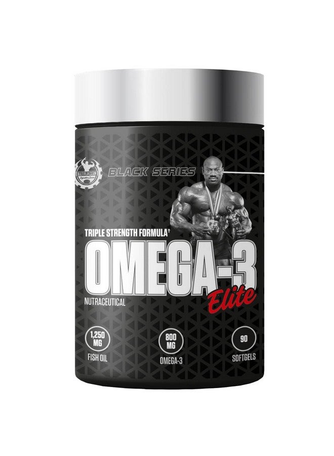 DEXTER JACKSON سلسلة دكستر جاكسون المميزة - سلسلة سوداء أوميغا-3 النخبة | زيت السمك - 1250 ملغ، أوميغا-3-800 ملغ | 90 كبسولة لينة - مكمل دعم المفاصل - Image 1