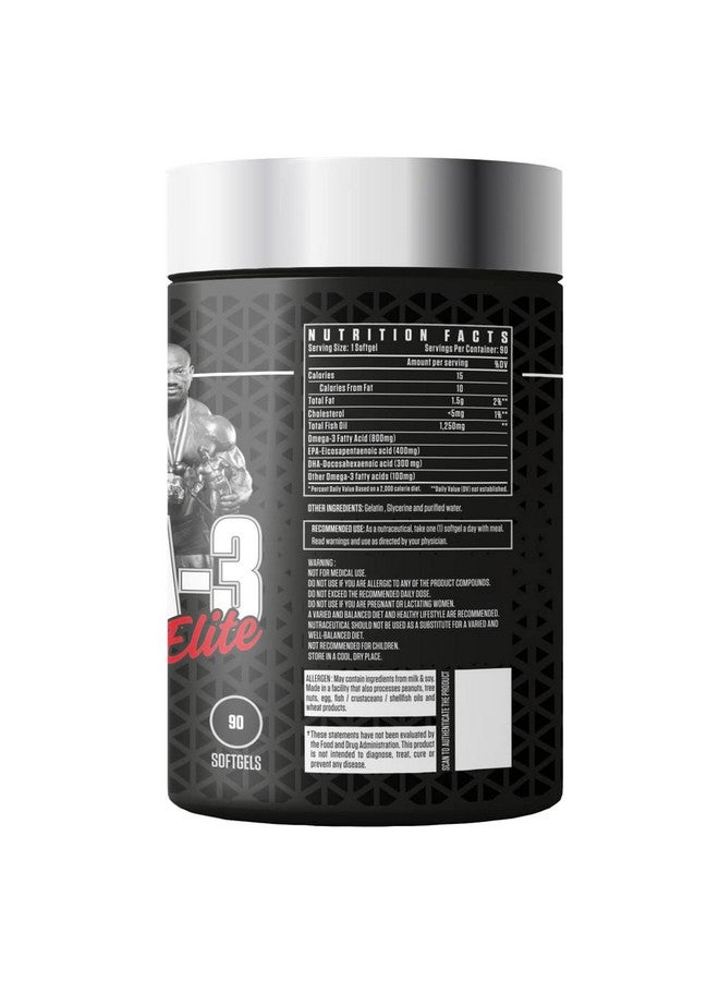 DEXTER JACKSON سلسلة دكستر جاكسون المميزة - سلسلة سوداء أوميغا-3 النخبة | زيت السمك - 1250 ملغ، أوميغا-3-800 ملغ | 90 كبسولة لينة - مكمل دعم المفاصل - Image 3