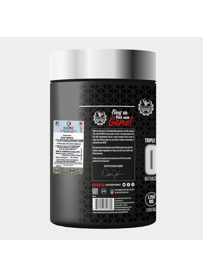 DEXTER JACKSON سلسلة دكستر جاكسون المميزة - سلسلة سوداء أوميغا-3 النخبة | زيت السمك - 1250 ملغ، أوميغا-3-800 ملغ | 90 كبسولة لينة - مكمل دعم المفاصل - Image 4