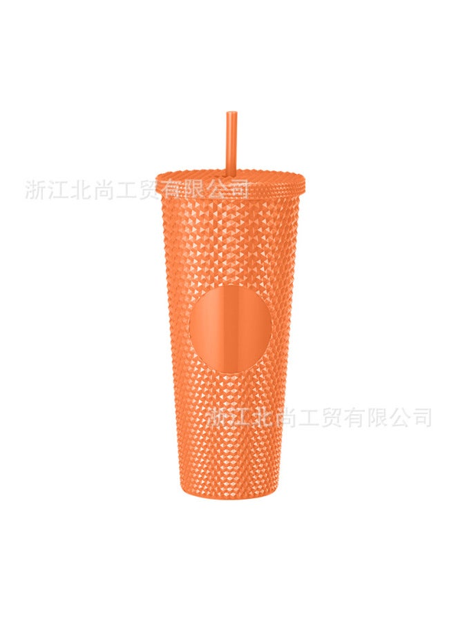 New Large Capacity Suction Tube Durian Cup Summer Gradient Double-layer Plastic Cold Drink Cup Office Worker Portable Portable Portable Cup