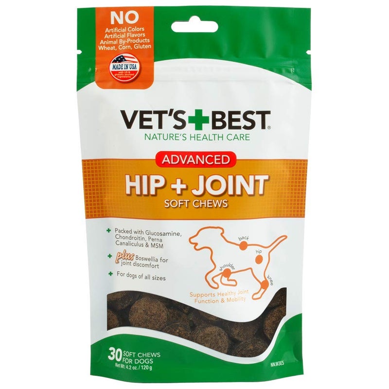 Vet's Best Advanced Hip & Joint Soft Chew Dog Supplements - Formulated with Glucosamine and Chondroitin to Support Dog Joint and Cartilage Health -30 Day Supply - Image 1