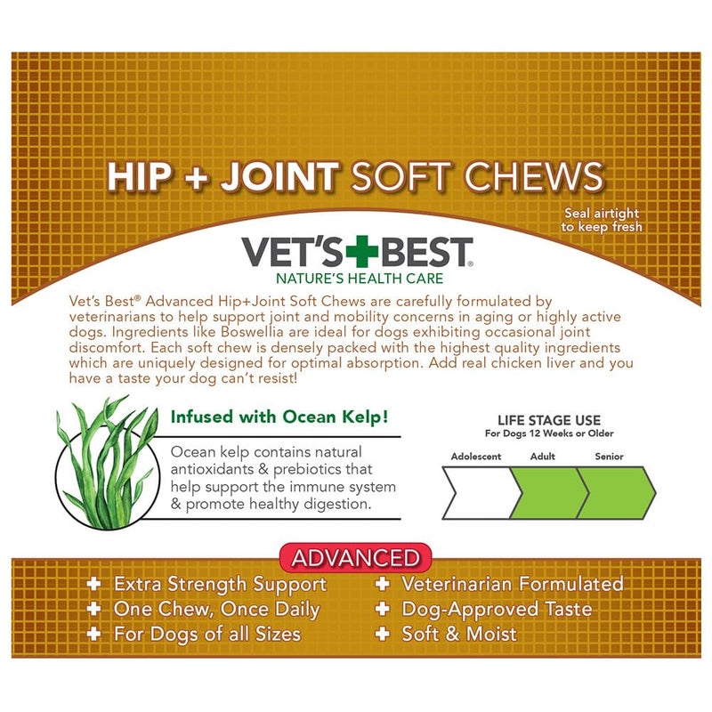 Vet's Best Advanced Hip & Joint Soft Chew Dog Supplements - Formulated with Glucosamine and Chondroitin to Support Dog Joint and Cartilage Health -30 Day Supply - Image 3