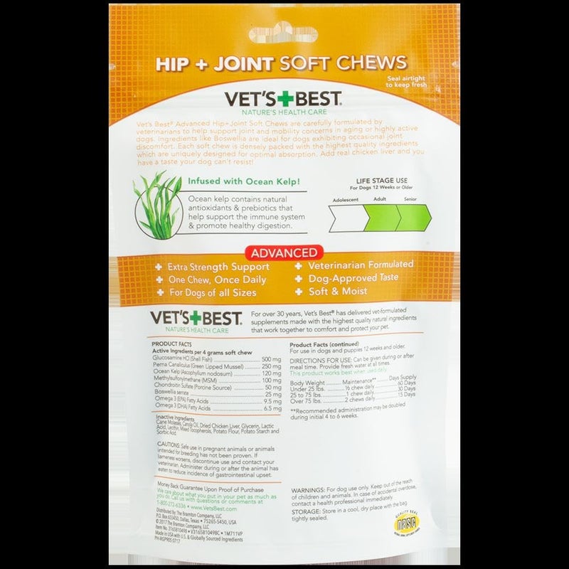 Vet's Best Advanced Hip & Joint Soft Chew Dog Supplements - Formulated with Glucosamine and Chondroitin to Support Dog Joint and Cartilage Health -30 Day Supply - Image 2