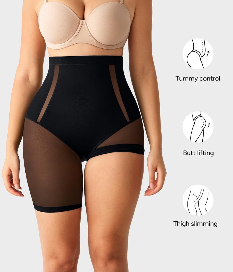 Nebility Shapewear for Women Tummy Control High Waisted Butt Lifting Panties Thighs Slimmer Body Shaper Shorts Black - Image 4