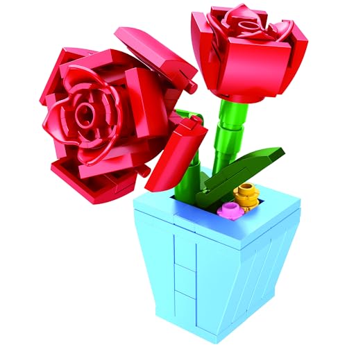 ThinkerPlace 8-in-1 Flowers Roses (83 Pieces) | Learn About Plant Kingdom | Building Block Set for Kids Age 6+ | STEM Educational Toy | Build, Collect & Create Flower Pen Stand - Image 3