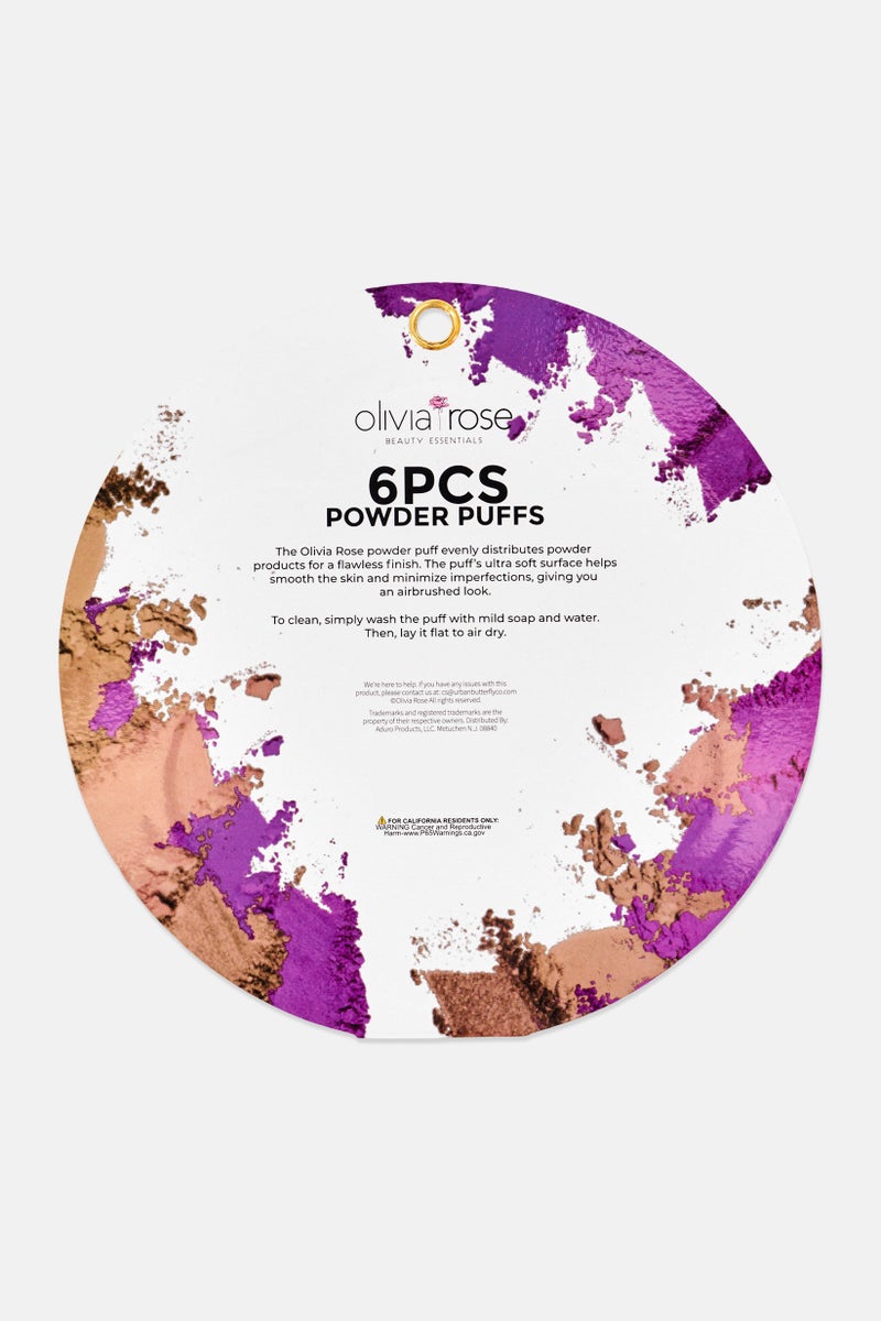 Olivia Rose 6 Pcs Powder Puffs, Multicolor - Image 3
