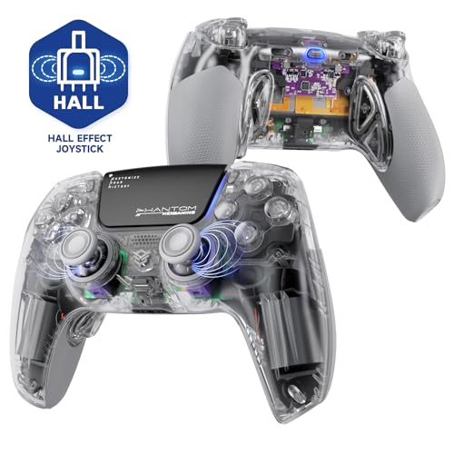 HEXGAMING PHANTOM Pro Controller with 4 Remappable Buttons, 6 Remapping Profiles, 8 Interchangeable Analog Stick, and Adjustable Triggers Compatible with ps5, PC, Mobile - Hall Effect Explorer Edition - Image 1