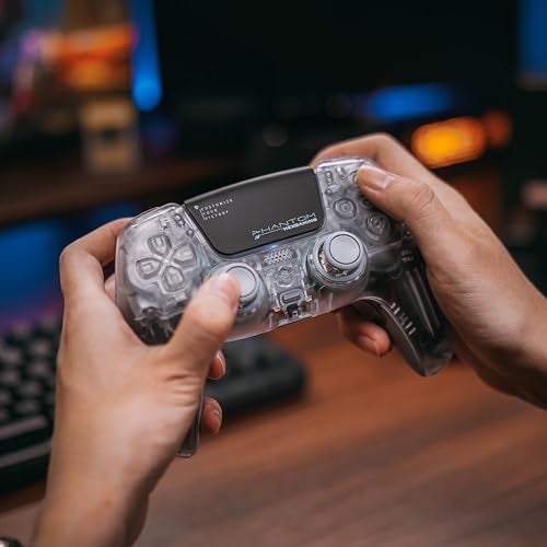 HEXGAMING PHANTOM Pro Controller with 4 Remappable Buttons, 6 Remapping Profiles, 8 Interchangeable Analog Stick, and Adjustable Triggers Compatible with ps5, PC, Mobile - Hall Effect Explorer Edition - Image 2