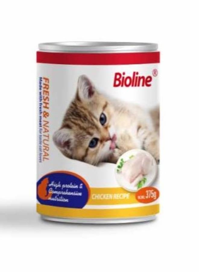 Bioline Canned Cat Food 375g chicken flavor - Image 1