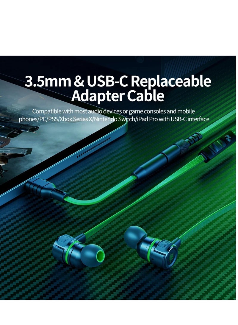 بليكستون سماعات رأس Plextone G20 السلكية مقاس 3.5 مم، سماعات ألعاب بتقنية الجهير المعدني، ميكروفون عالي الدقة، محول Type-C، سماعات ستيريو للألعاب باللون الأسود - Image 3