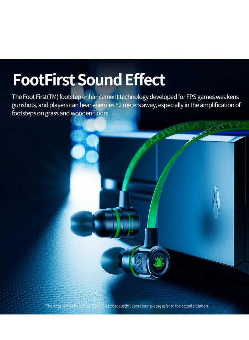 بليكستون سماعات رأس Plextone G20 السلكية مقاس 3.5 مم، سماعات ألعاب بتقنية الجهير المعدني، ميكروفون عالي الدقة، محول Type-C، سماعات ستيريو للألعاب باللون الأسود - Image 4