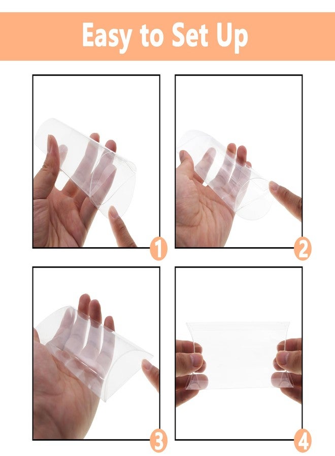 TTZEZE Pillow Favor Boxes, PVC Pillow Boxes Bulk,Clear Packaging Favor Boxes,Party Favor Treat Boxes,Small Favor Gift Boxes,50 PCS Plastic Boxes for Gifts Wedding Party 8.5x5x2cm/3.35x1.97x0.79'' - Image 5