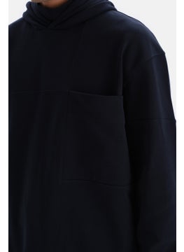 dagi Navy Blue Pocket Detailed Hooded Sweatshirt  - Image 4