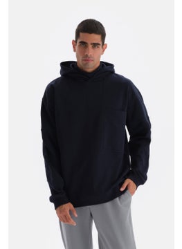 dagi Navy Blue Pocket Detailed Hooded Sweatshirt  - Image 1