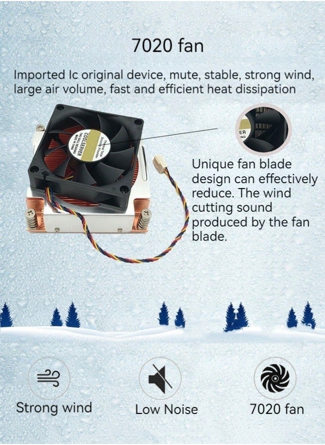Generic - New desktop computer CPU radiator computer host temperature control fan pure copper tube air cooler - Image 1