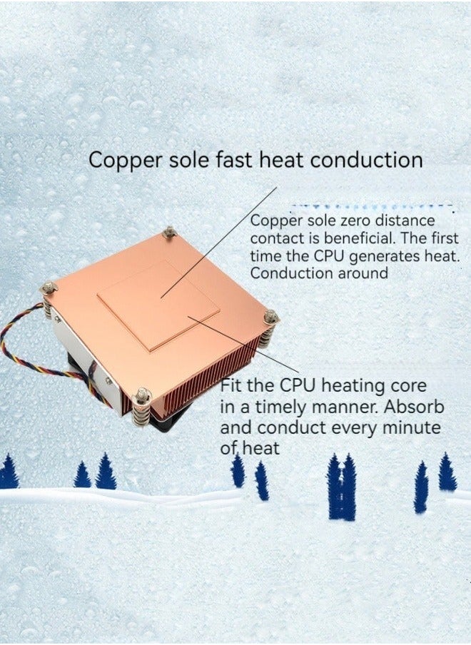 Generic - New desktop computer CPU radiator computer host temperature control fan pure copper tube air cooler - Image 1