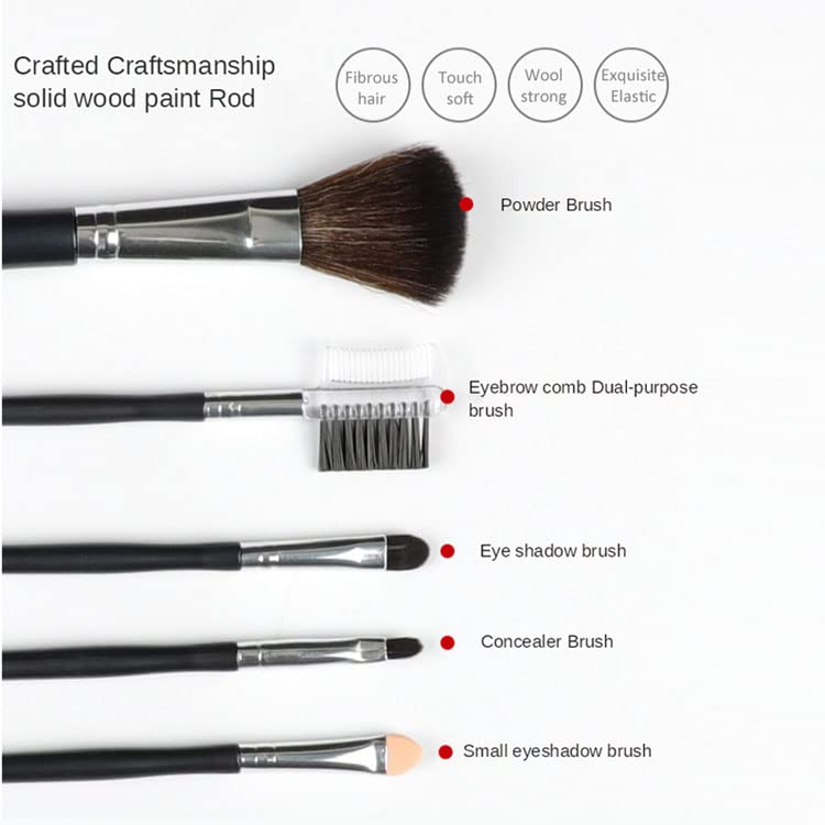 Makeup Kit for WomenPremium Soft Makeup Brush Set for Eye Shadow Powder Eyebrow Brush Concealer Brush Set of 5 - Image 2