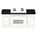 Inusitus Wooden Dollhouse Kitchen Stove Mini White Oven with Burners and Range 112 Scale Cabinet Furniture for 6 Inch Dolls White Farmhouse - Image 2