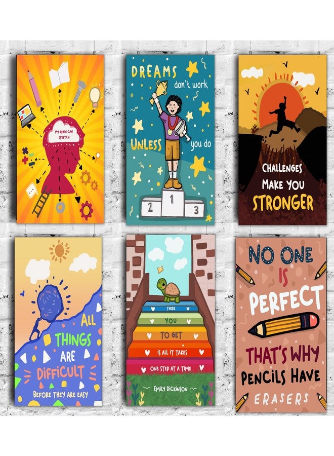 EKDALI Set of 6 Motivational Wall Posters and Inspirational Quotes for Office and Home | Colourful motivational posters | Growth Mindset in kids - Image 1