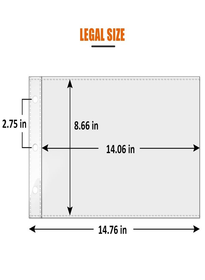 tutata 8.5 x 14 Paper Sleeves, 50 PCS, Legal- Size Document Sleeves, Landscape Page Protectors for 3 Ring Binder, Legal Sheet Protectors, Side Loading - Image 3