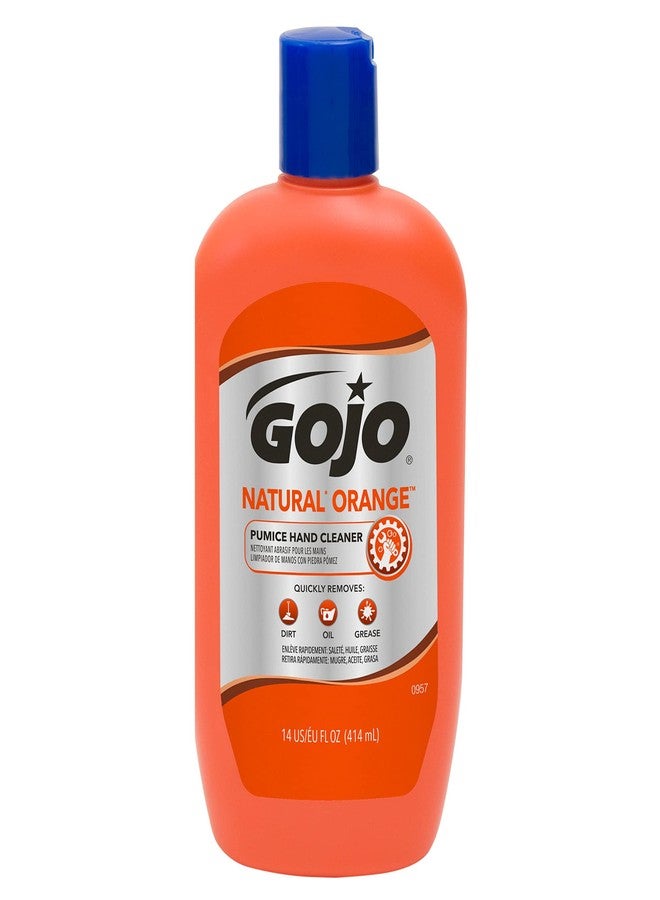 Intotal Gojo Soap Natural Orange Pumice Hand Cleaner Heavy Duty Cleaner Citrus Scented Scrub, 2 Bottles 14 OZ each [Total of 28 Oz.] with 2 compatible Sparklen Wooden Nail Brushes - Image 3