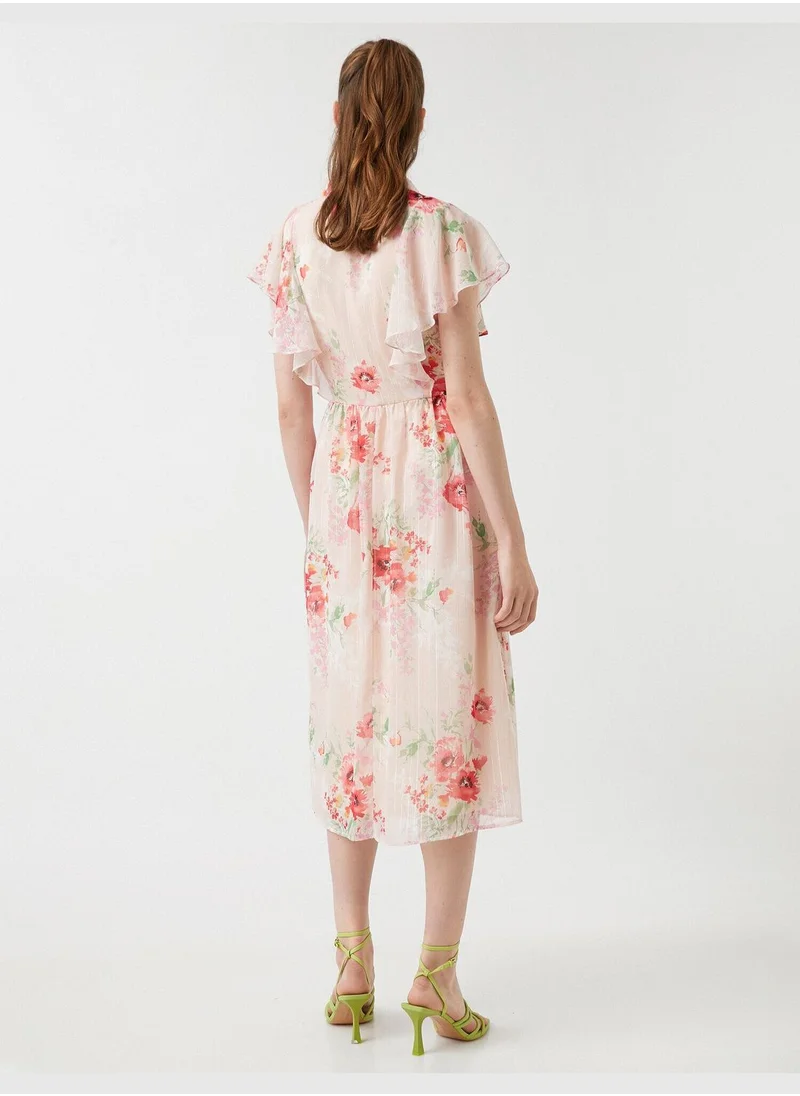 KOTON Midi Dress Chiffon Shirt Neck
