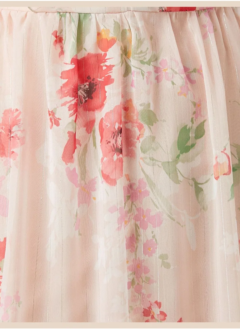 KOTON Midi Dress Chiffon Shirt Neck