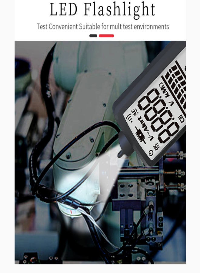 بي سايد جهاز قياس متعدد ذكي ثنائي الوضع ومتعدد النطاقات من BSIDE، مزود بشاشة LCD رقمية، ومقياس جهد تيار مستمر/تيار متردد، وجهاز اختبار مقاومة التردد، ومقياس الفولتميتر مع مصباح يدوي لاختبار الاستمرارية، وجهاز تنبيه V~اختبار الأسلاك الحية - Image 2