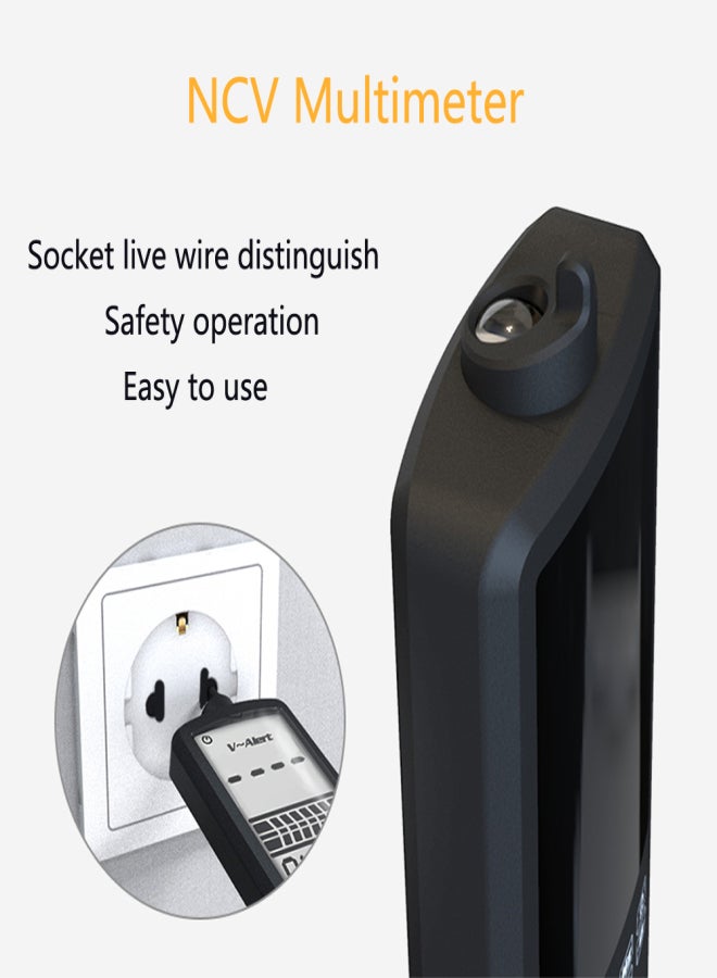 بي سايد جهاز قياس متعدد ذكي ثنائي الوضع ومتعدد النطاقات من BSIDE، مزود بشاشة LCD رقمية، ومقياس جهد تيار مستمر/تيار متردد، وجهاز اختبار مقاومة التردد، ومقياس الفولتميتر مع مصباح يدوي لاختبار الاستمرارية، وجهاز تنبيه V~اختبار الأسلاك الحية - Image 3