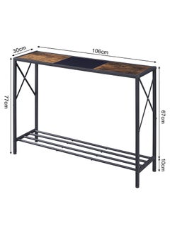 Chulovs Console Table, Industrial Entryway Table, 106cm LNarrow Sofa Table with Shelves, Entrance Table for Entryway, Entrance, Hallway, Living Room, Foyer, Corridor, Office, side table  - Image 3