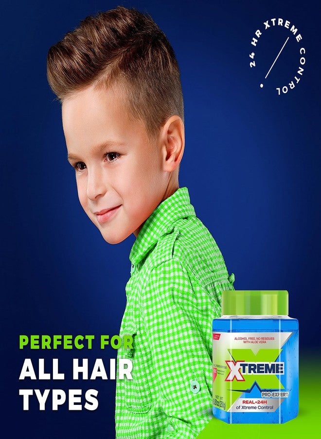 Xtreme Pro-Expert Blue Styling Hair Gel, 24-Hours Control With Aloe Vera, 8.81 oz Jar (Pack of 24) - Image 5